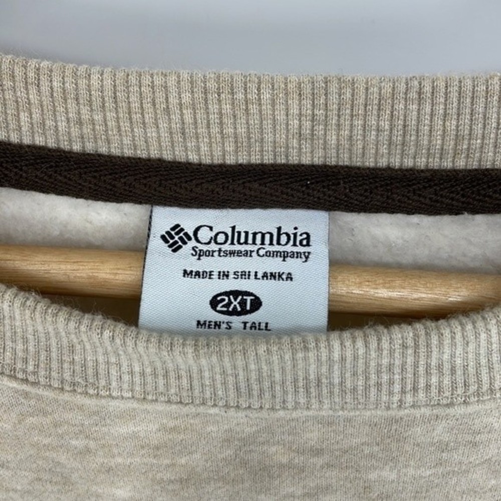 COLUMBIA pull over crewneck sweatshirt cream size 2XT men's - Picture 3 of 4